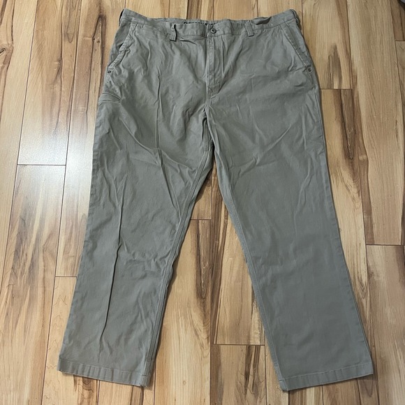 Duluth Trading Carpenter Pants Fit 42x30 Tan Flex Ballroom Khaki Canvas Pants - Picture 1 of 9